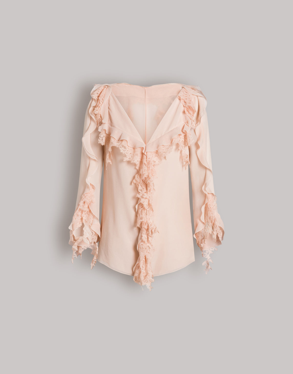 Blusa in georgette di seta e pizzo Rosa Alberta Ferretti Boutique Online 1