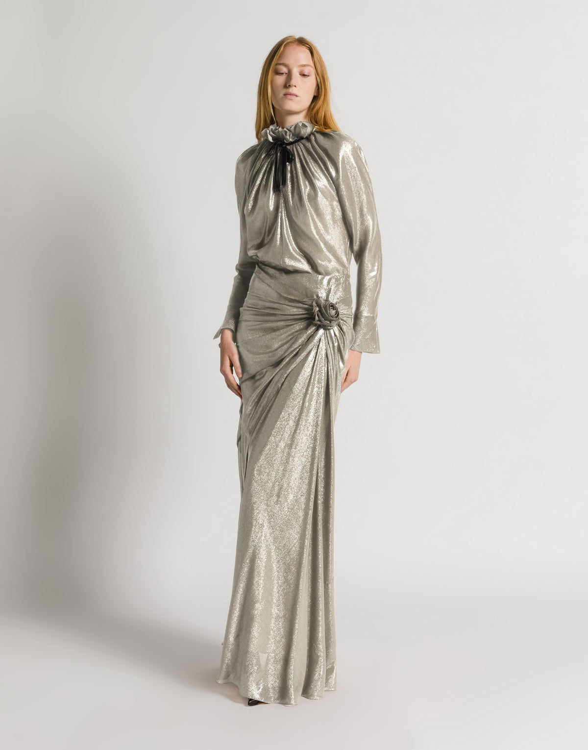 Blusa in viscosa lurex Argento Alberta Ferretti Boutique Online 2