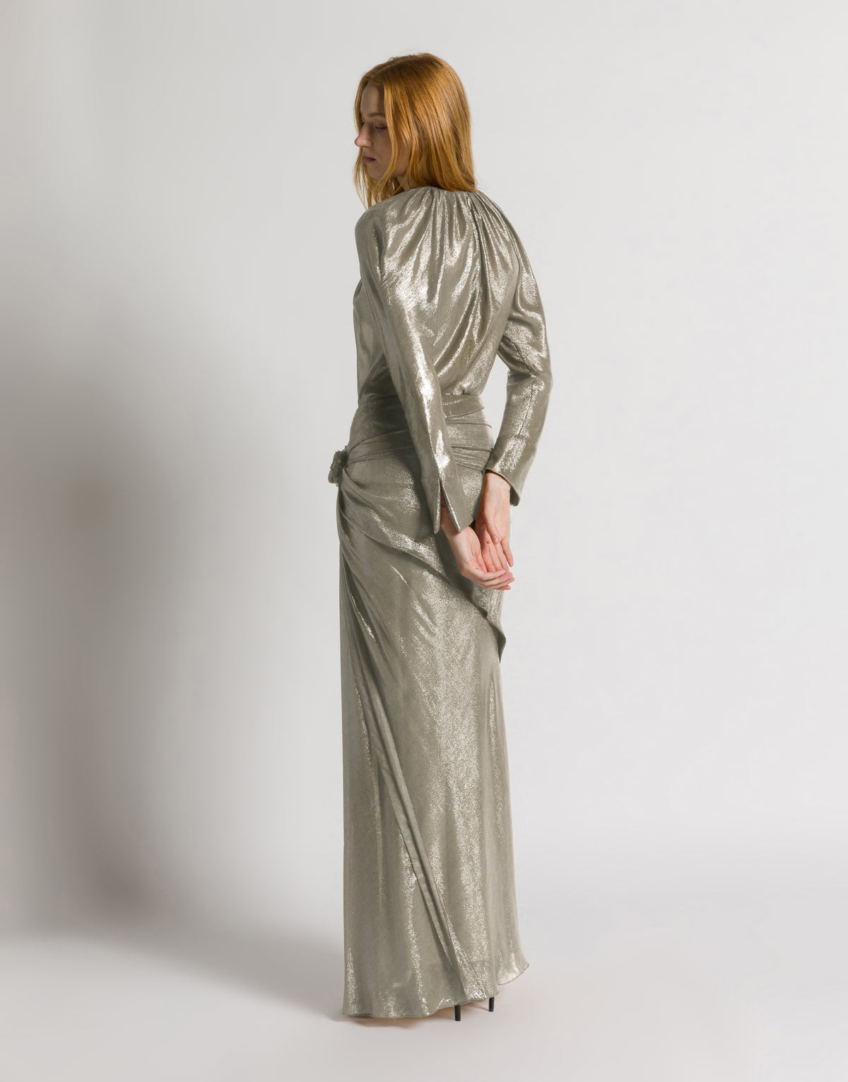 Blusa in viscosa lurex Argento Alberta Ferretti Boutique Online 3