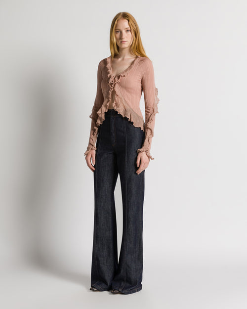 Gerade Jeans aus dunklem Denim  Blau Alberta Ferretti Boutique Online 1