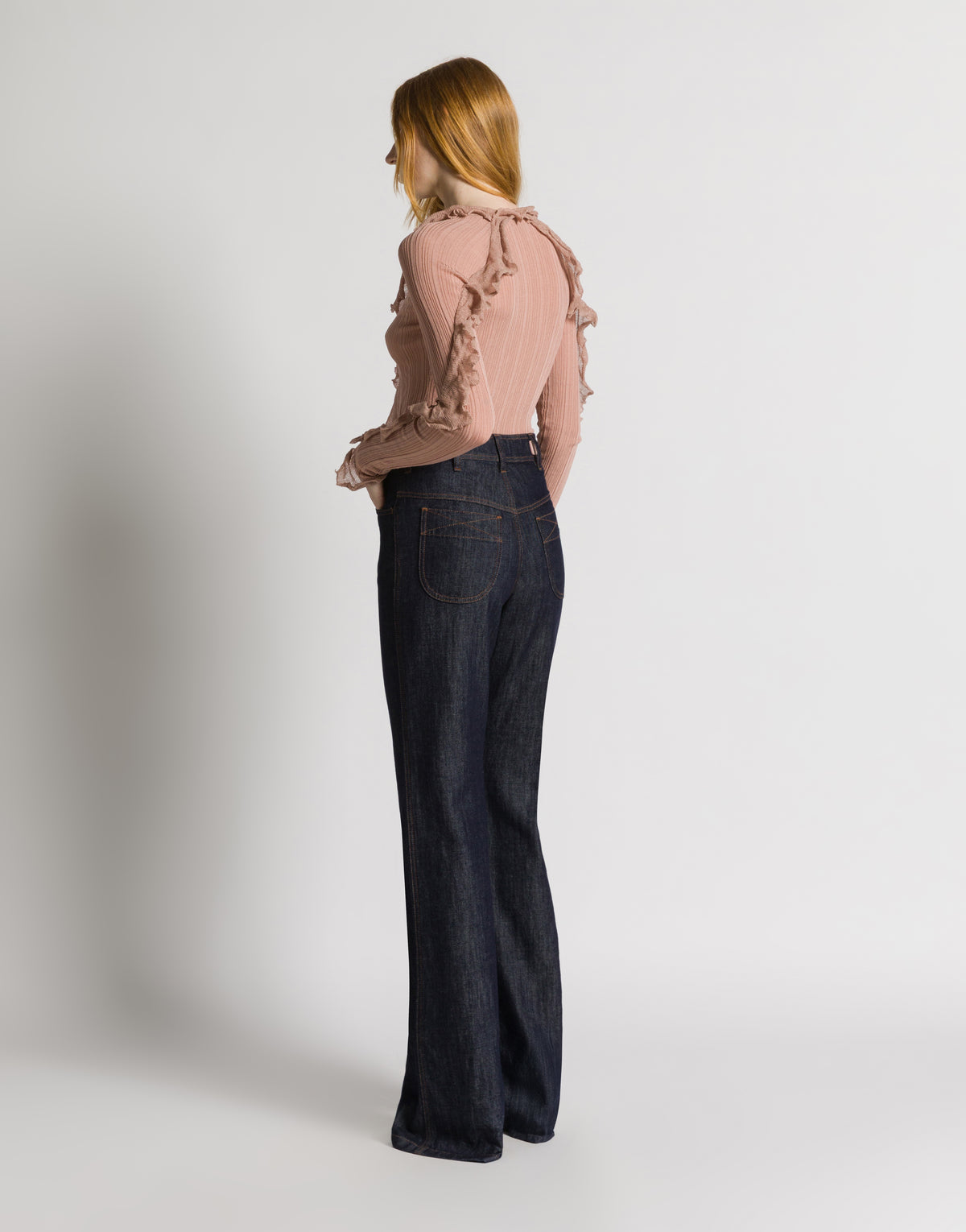 Gerade Jeans aus dunklem Denim Blau Alberta Ferretti Boutique Online 3
