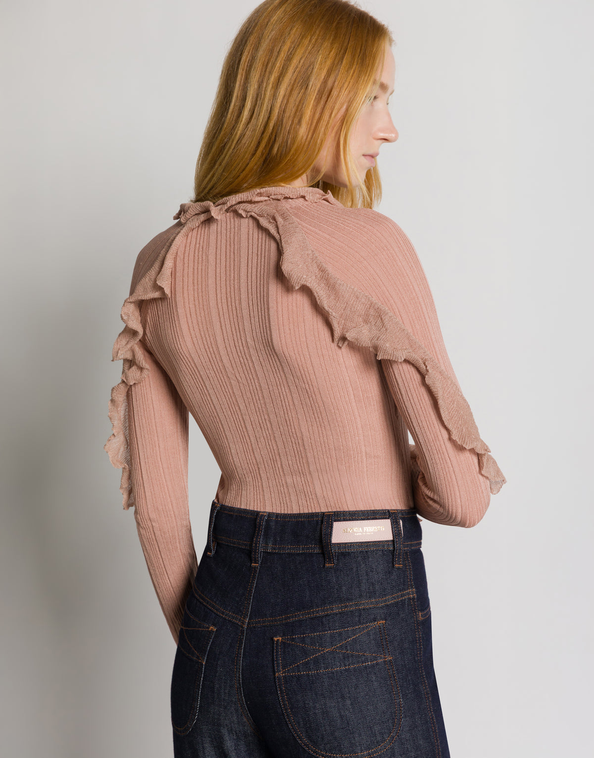 Gerade Jeans aus dunklem Denim Blau Alberta Ferretti Boutique Online 4