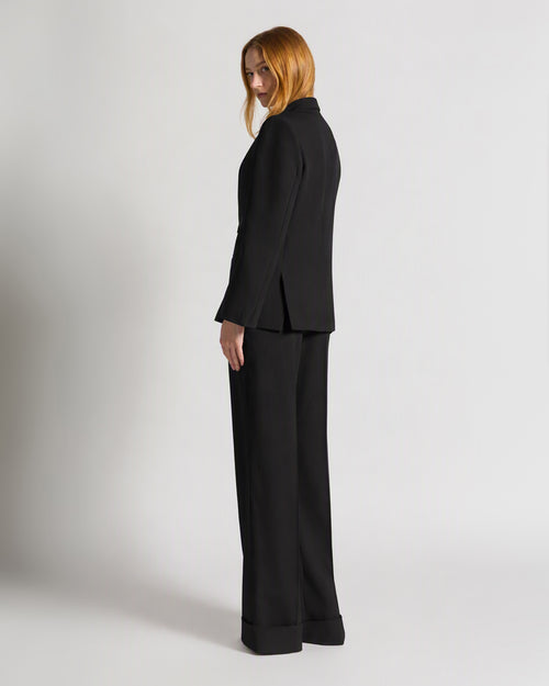 Wide-leg trousers in cady stretch Black Alberta Ferretti Boutique Online 1