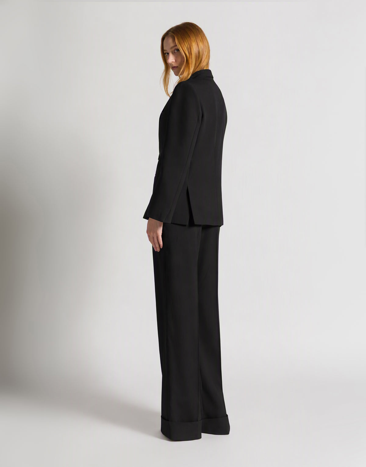 Pantalone palazzo in cady stretch Nero Alberta Ferretti Boutique Online 3