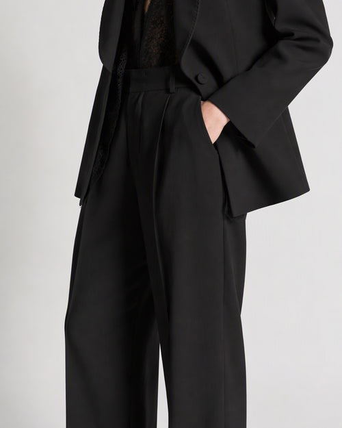 Wide-leg trousers in cady stretch