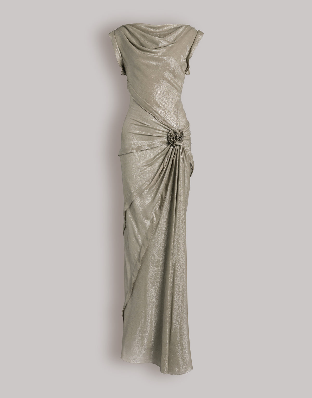 Robe longue en lurex Argent Alberta Ferretti Boutique Online 1