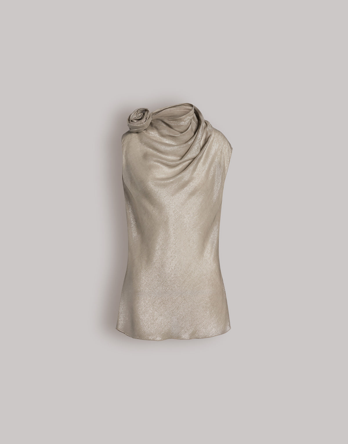 Ärmelloses Top aus Lurex mit Rosen-Detail Silber Alberta Ferretti Boutique Online 1