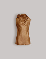Ärmelloses Top aus Lurex mit Rosen-Detail