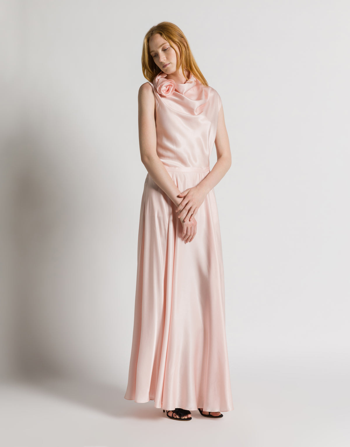Top in satin con dettaglio rosa Rosa Alberta Ferretti Boutique Online 2