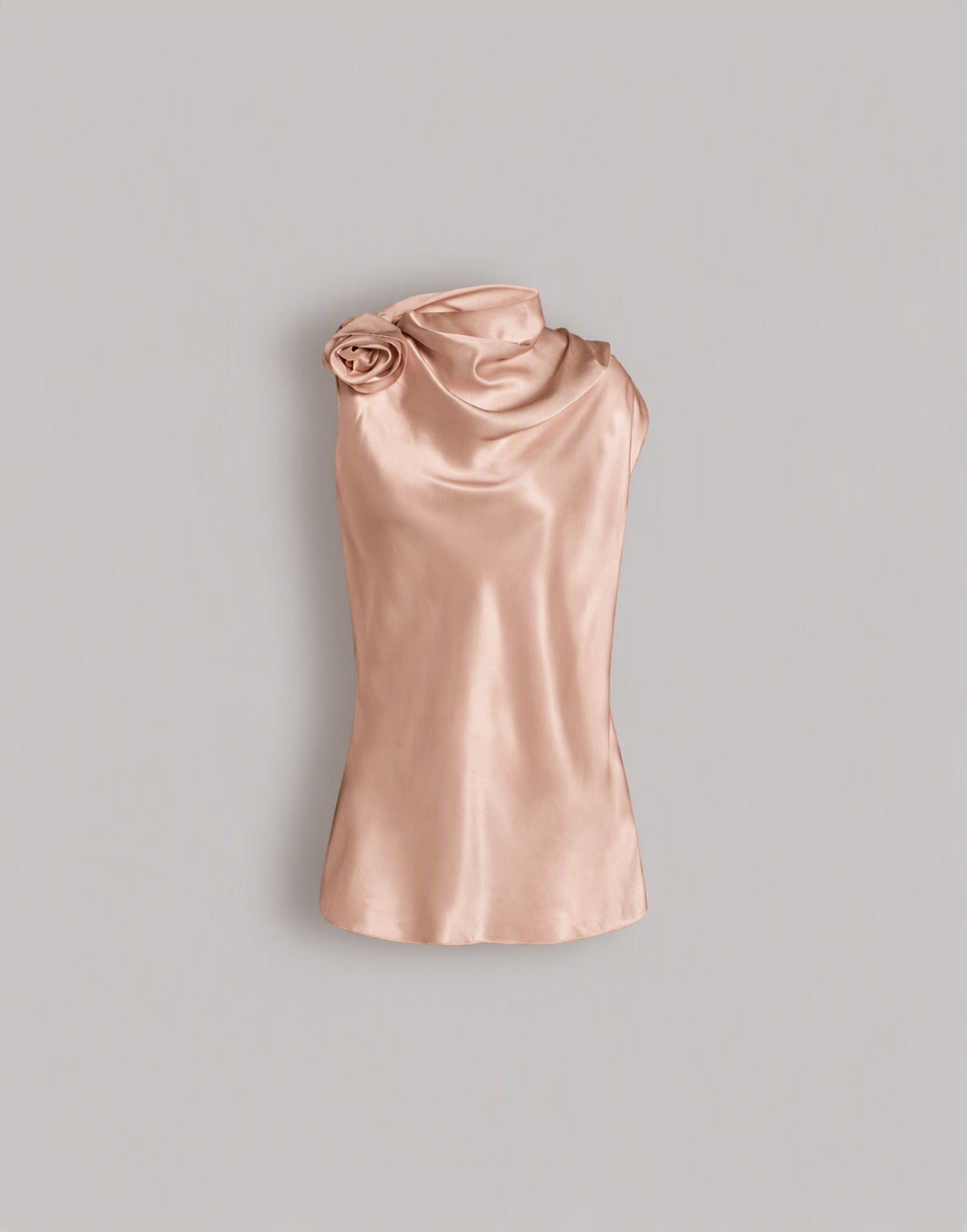 Top in satin con dettaglio rosa Marrone Alberta Ferretti Boutique Online 1