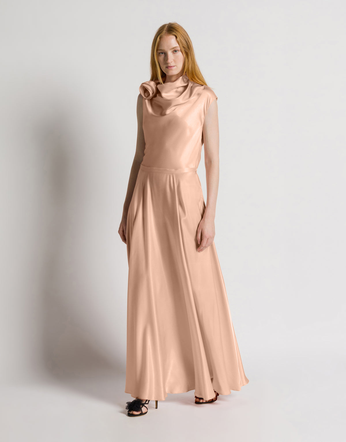 Top in satin con dettaglio rosa Marrone Alberta Ferretti Boutique Online 2
