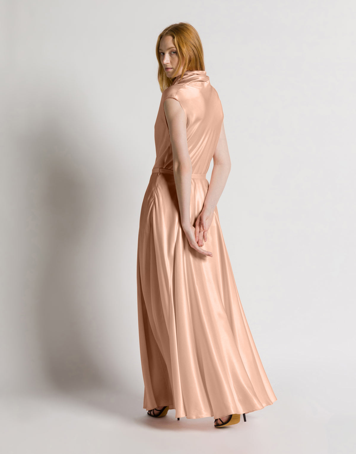 Top in satin con dettaglio rosa Marrone Alberta Ferretti Boutique Online 3