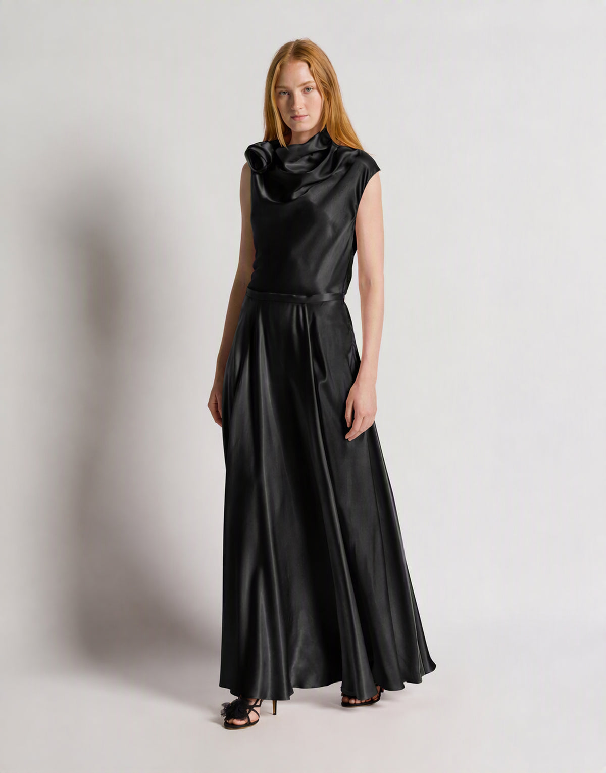 Top in satin con dettaglio rosa Nero Alberta Ferretti Boutique Online 2